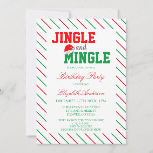 Invitation Jingle et Mingle Noël Anniversaire