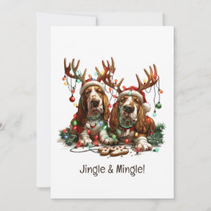 Invitation Jingle Et Mingle Noël Chiens De Coquille De Noëls