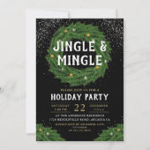Invitation Jingle et Mingle Noël Fête de la couronne de Noël (Devant)