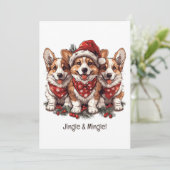 Invitation Jingle Et Mingle Noël Gallois Corgi Chipies (Debout devant)
