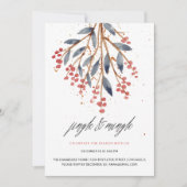 Invitation Jingle et Mingle Noël Verdure et Berry Rouge (Devant)