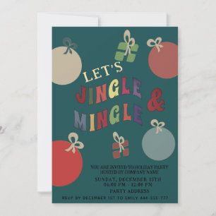 Invitation Jingle et Mingle ornements colorés Vacances