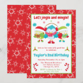 Invitation Jingle et Mingle Owls Anniversaire de enfant de No (Devant / Derrière)