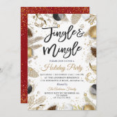 Invitation Jingle et Mingle Red Gold (Devant / Derrière)