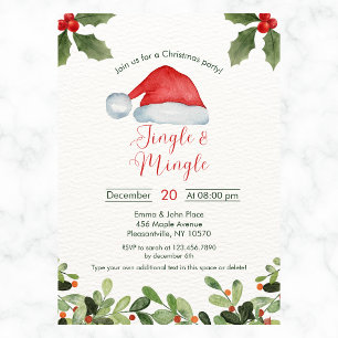 Invitation Jingle et Mingle Watercolor Party