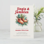 Invitation Jingle Jammies PJ Elf Friendsmas Noël (Debout devant)