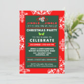 Invitation Jingle Jingle Le temps de Noël vert rouge à Mingle (Debout devant)