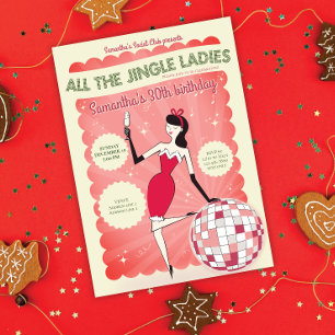 Invitation Jingle Ladies Night Out Retro Disco Ball Holiday
