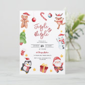 Invitation Jingle & mêler l'aquarelle fête de Noël (Debout devant)