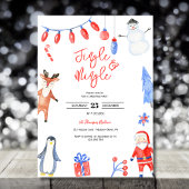 Invitation Jingle & mêler l'aquarelle fête de Noël