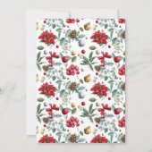 Invitation Jingle & Mingle Aquarelle Fête de Noël Florale (Dos)