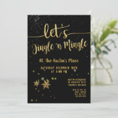 Invitation Jingle Mingle Black Gold Calligraphie (Debout devant)