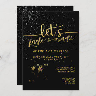 Invitation Jingle Mingle Black Gold Calligraphie