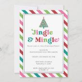 Invitation Jingle & Mingle Bright Retro Christmas Party (Devant)