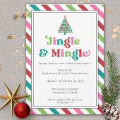 Invitation Jingle & Mingle Bright Retro Christmas Party