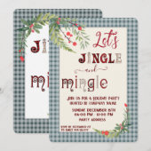 Invitation Jingle & mingle carreaux de fête des entreprises (Devant / Derrière)