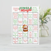 Invitation Jingle & Mingle Christmas Bingo Game Card (Debout devant)