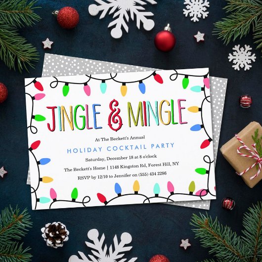 Invitation Jingle & Mingle | Christmas Holiday Cocktail Party