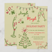Invitation Jingle & Mingle Christmas  Holiday Party  (Devant / Derrière)