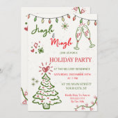 Invitation Jingle & Mingle Christmas  Holiday Party  (Devant / Derrière)