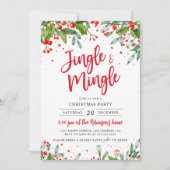 Invitation Jingle & Mingle Christmas Party Holly Berries (Devant)