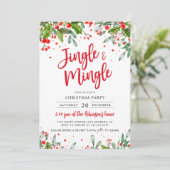 Invitation Jingle & Mingle Christmas Party Holly Berries (Debout devant)