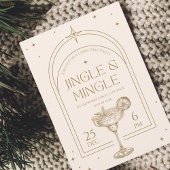 Invitation Jingle & Mingle Cocktail Vintage Noël