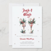 Invitation Jingle Mingle Cocktails Fête de Noël de neige (Devant)