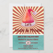 Invitation Jingle & Mingle Cool fun retro santa chapeau (Devant)