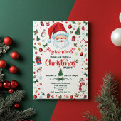 Invitation Jingle & Mingle Cute Père Noël fête de Noël
