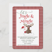 Invitation Jingle Mingle drôle Père Noël reindeer fête (Devant)