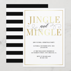 Invitation Jingle & Mingle Elégante fête de vacances