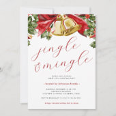 Invitation Jingle & Mingle Festive Gold Bells Fête Noël (Devant)