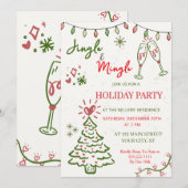 Invitation Jingle & Mingle Fête de Noël (Devant / Derrière)