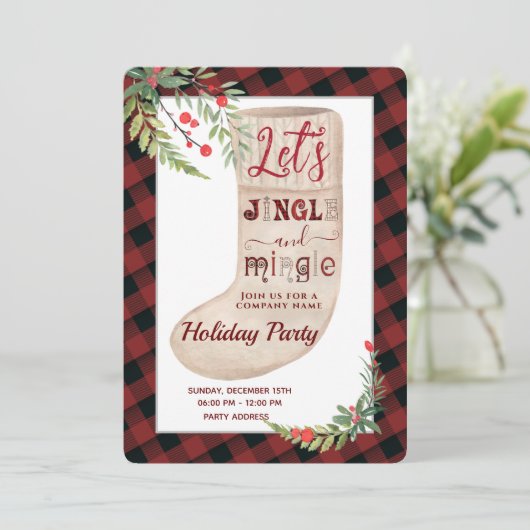 Invitation Jingle & mingle fête de Noël ensemencement (Debout devant)
