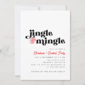 Invitation Jingle Mingle Fête de Noël moderne Cocktail (Devant)