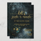 Invitation Jingle & Mingle Gold Calligraphy (Devant / Derrière)