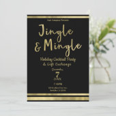 Invitation Jingle & Mingle Gold Corporate Christmas Party (Debout devant)