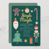 Invitation Jingle Mingle Merry Whimsical Fête de vacances (Devant / Derrière)