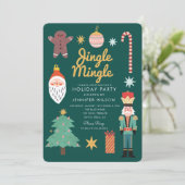 Invitation Jingle Mingle Merry Whimsical Fête de vacances (Debout devant)