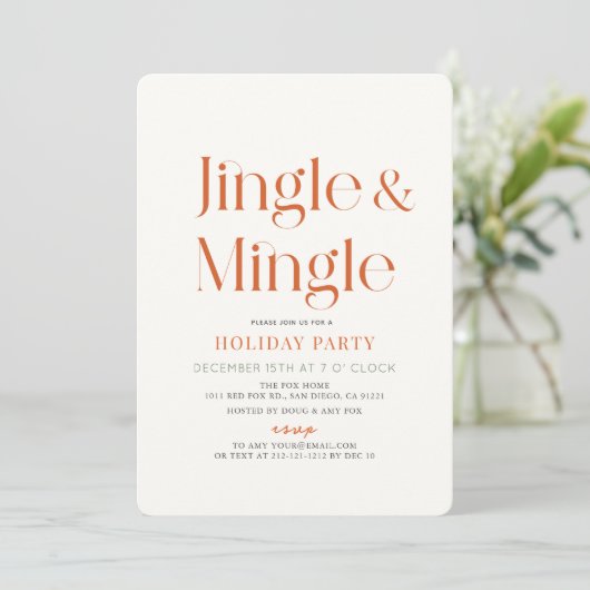 Invitation Jingle & Mingle Mini Noël Fête de Noël (Debout devant)