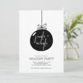 Invitation Jingle & Mingle moderne Noël Ornament (Debout devant)