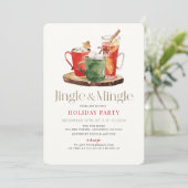Invitation Jingle & Mingle Noël Boissons Fête de Noël (Debout devant)