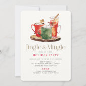 Invitation Jingle & Mingle Noël Boissons Fête de Noël (Devant)