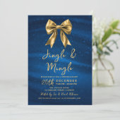 Invitation Jingle Mingle Noël Or Arc Argent Bleu (Debout devant)