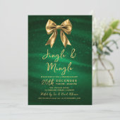 Invitation Jingle Mingle Noël Or Arc Argent Vert (Debout devant)