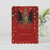Invitation Jingle & Mingle Or Glamour Léopard Noël Fête (Debout devant)