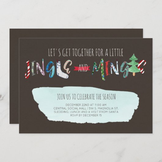 Invitation Jingle & Mingle Party (Devant / Derrière)