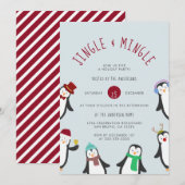 Invitation Jingle & Mingle Penguin (Devant / Derrière)