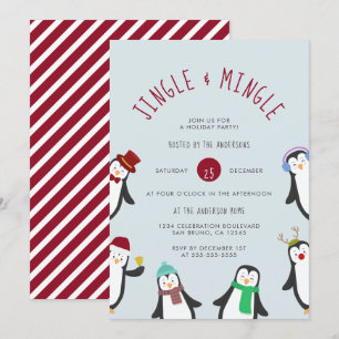 Invitation Jingle & Mingle Penguin